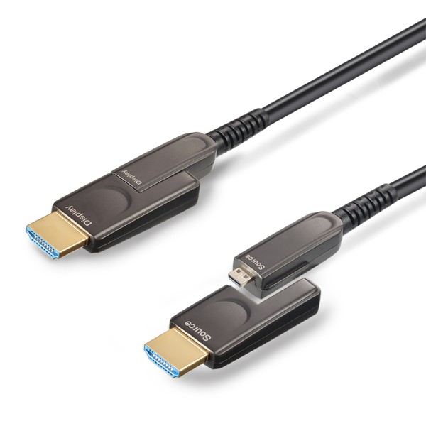 Detachable HDMI 2.0 AOC, Type D-D, Hybrid 18Gbps 4K60 HDMI 2.0 Active Optical Cable