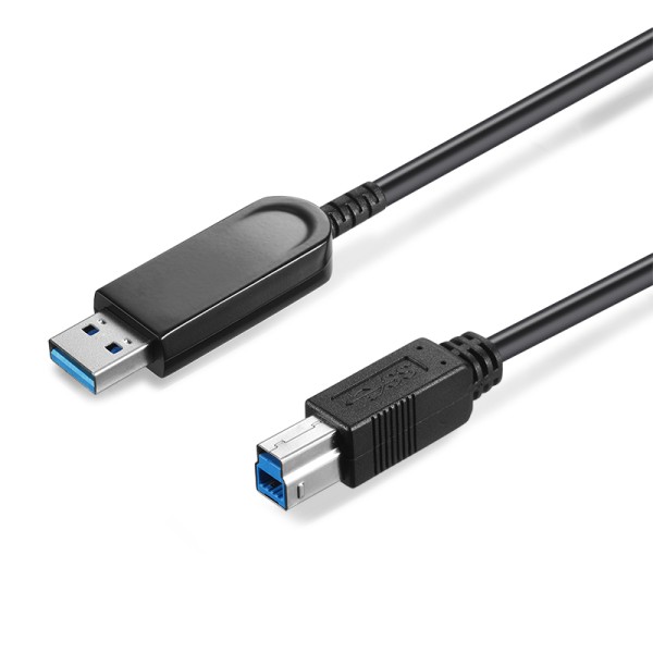 USB 3.0 AOC, Type-A Male to Type-B Male, Hybrid 5Gbps USB 3.0 Active Optical Cable