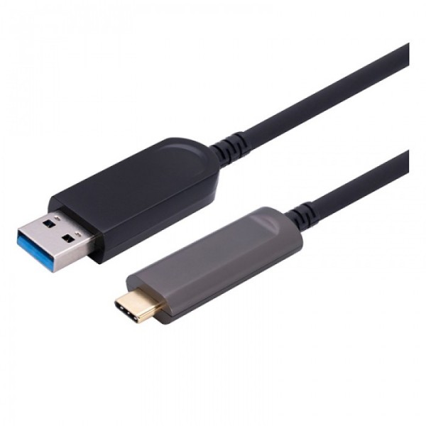 USB 3.1 Gen 2 Type-A Male to Type-C 10G Hybrid Active Optical Cable, Backward Compatible