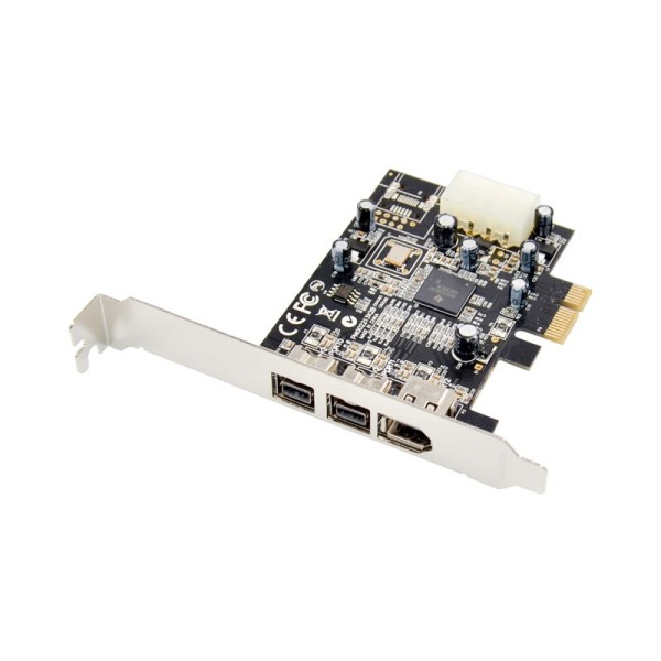 PCIe x1 3-port 2b 1a 1394 FireWire Card, 2 FireWire 800 Port & 1 FireWire 400 Port