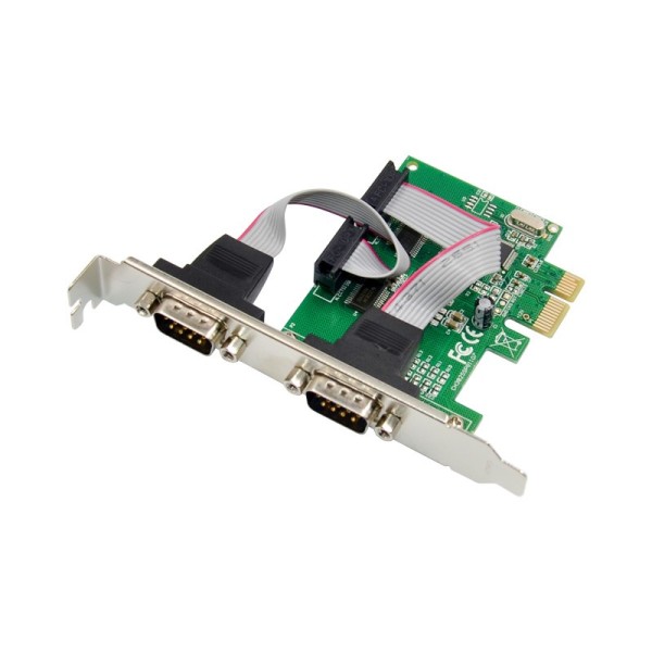 PCIe x1 2-port DB9 RS232 Serial Adapter Card with WCH CH382L Chipset