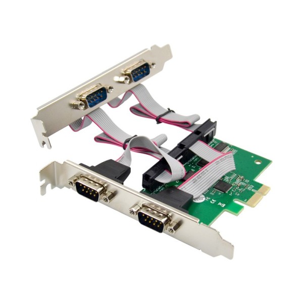 PCIe x1 AX99100 4-port DB9 RS232 Serial Adapter Card with 16950 UART