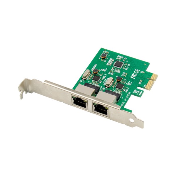 PCIe x1 2-port RJ45 1GbE Gigabit Ethernet Network Interface Card