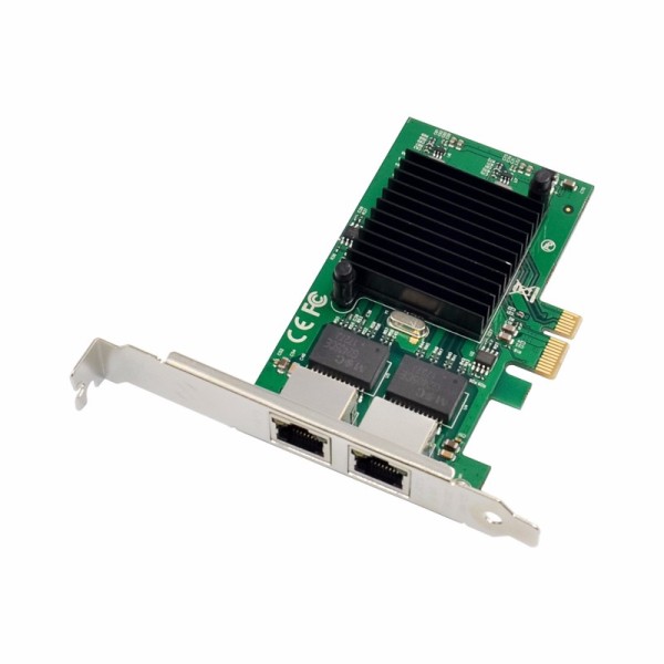 PCIe x1 2-port RJ45 Intel JL82575EB Chipset Gigabit Ethernet Network Interface Card