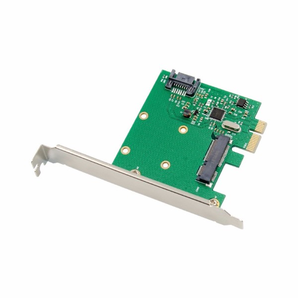 PCIe x1 2-ch SATA III 6 Gbps Controller Card with 1 SATA & 1 mSATA Port