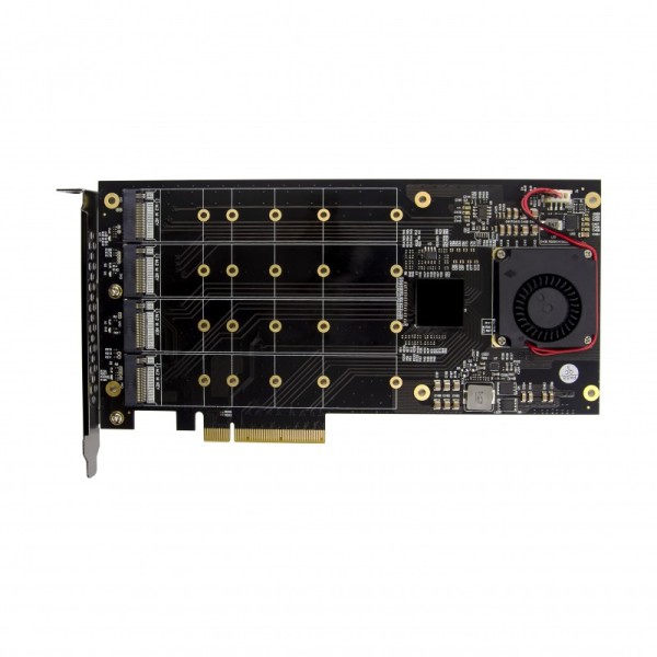 PCIe 3.0 x8 4-port M.2 M-key NGFF NVMe Controller Card