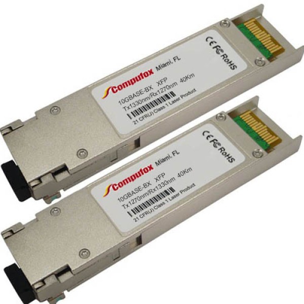 XFP-10G-BIDI-PAIR-40KM - Pair - 10GBase-BX XFP Transceivers (SMF, 40KM, Simplex LC, DOM)