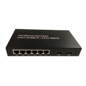 2-port FE SFP & 6-port 10/100Base-T RJ45, Fast Ethernet Switch / SFP Media Converter 2-port FE SFP & ...