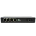 Dual Fiber 10/100/1000Base-TX to 1000Base-EX Gigabit Ethernet Standalone Fiber Media Converter, 1-port Fiber & 4-port RJ45, 1310nm Singlemode, 40km