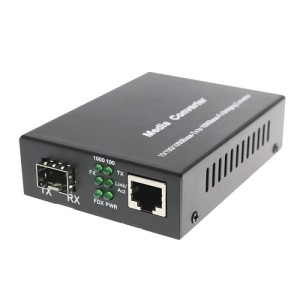 1-port GE SFP & 1-port 10/100/1000Base-T RJ45, Gigabit Ethernet SFP Media Converter 1-port GE SFP & ...
