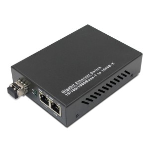 1-port GE SFP & 2-port 10/100/1000Base-T RJ45, Gigabit Ethernet Switch / SFP Media Converter 1-port GE SFP & ...