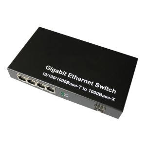 1-port GE SFP & 4-port 10/100/1000Base-T RJ45, Gigabit Ethernet Switch / SFP Media Converter 1-port GE SFP & ...