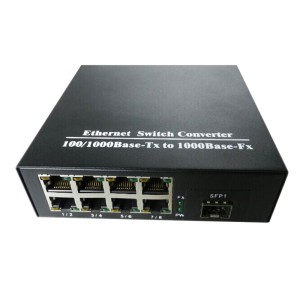 1-port GE SFP & 8-port 10/100/1000Base-T RJ45, Gigabit Ethernet Switch / SFP Media Converter 1-port GE SFP & ...