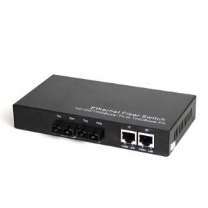 Dual Fiber 10/100/1000Base-TX to 1000Base-EX Gigabit Ethernet Standalone Fiber Media Converter, 2-port Fiber & 2-port RJ45, 1310nm Singlemode, 40km Dual Fiber 10/100/10...