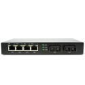 Dual Fiber 10/100/1000Base-TX to 1000Base-EX Gigabit Ethernet Standalone Fiber Media Converter, 2-port Fiber & 4-port RJ45, 1310nm Singlemode, 40km