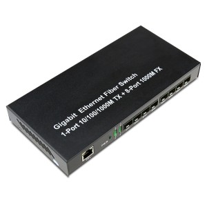 8-port GE SFP & 1-port 10/100/1000Base-T RJ45, Gigabit Ethernet Switch / SFP Media Converter 8-port GE SFP & ...